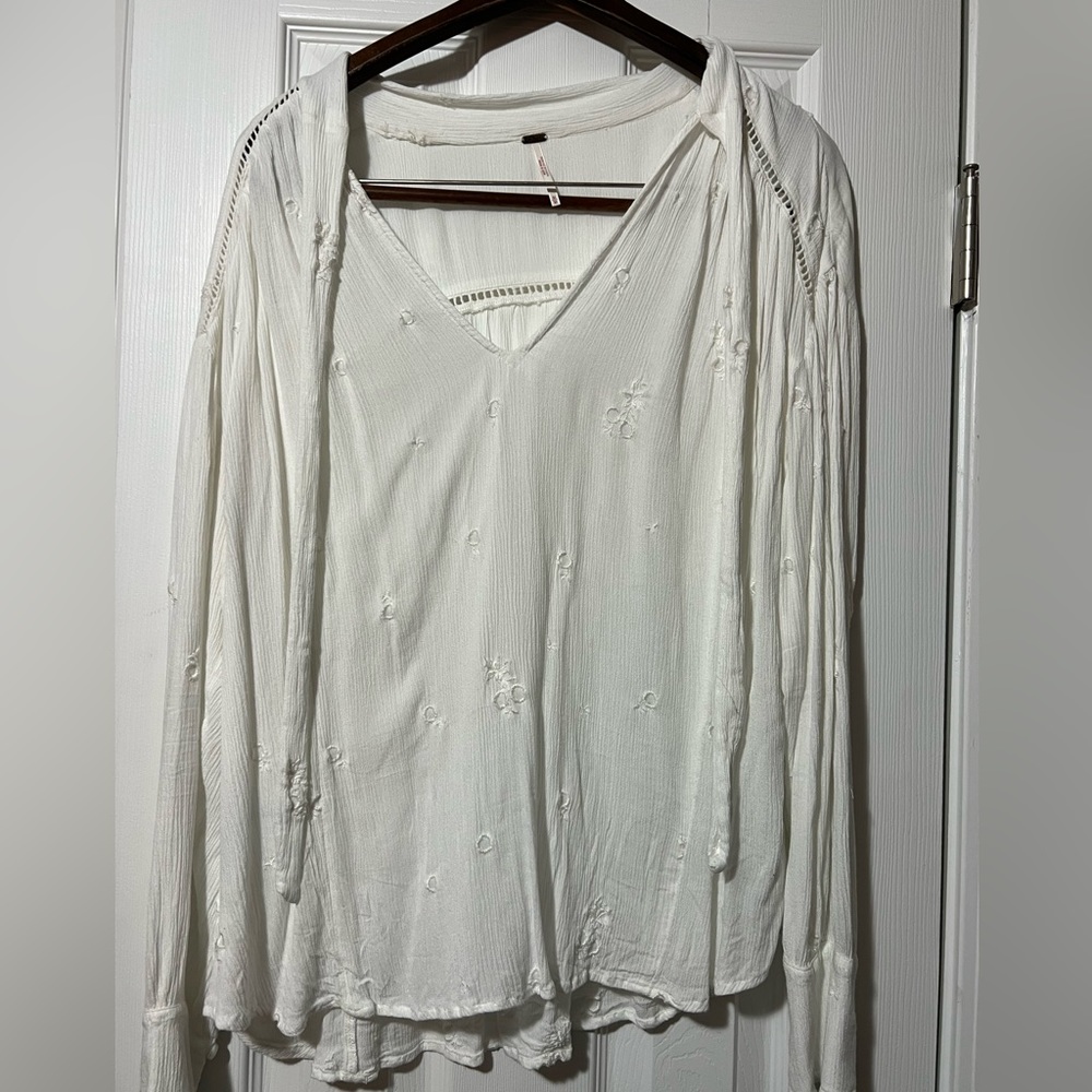 White free people blouse